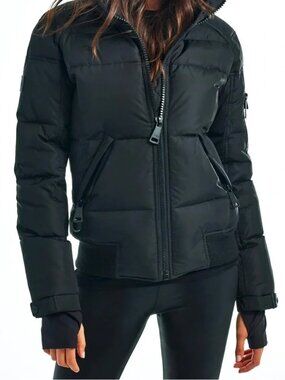 SAM. New York Black Puffy Bomber Jacket M